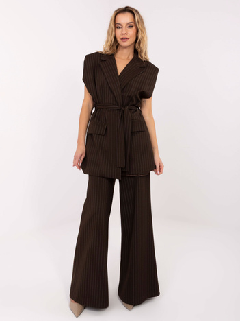 Ciemnobrązowa kamizelka z poduszkami na ramionach RUE PARIS