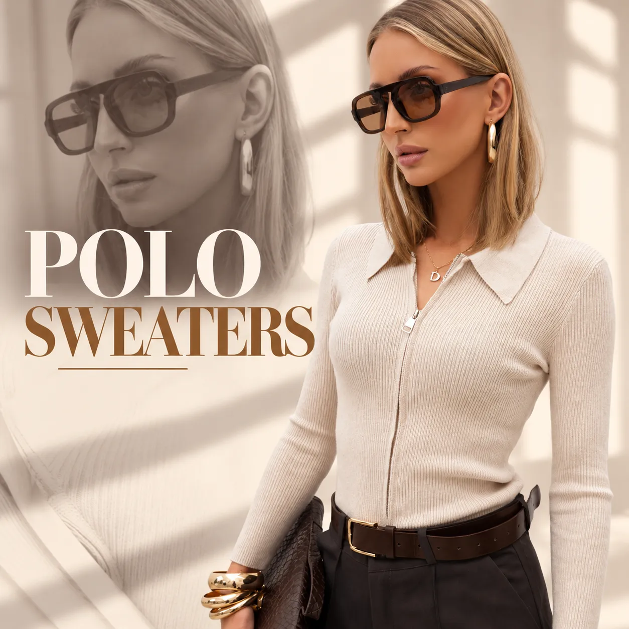 Polo collar sweaters