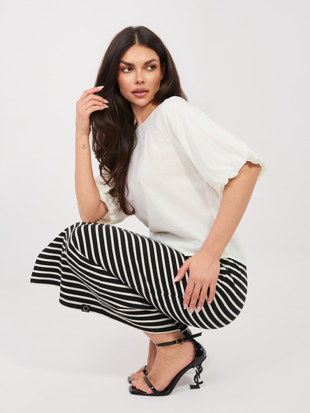 Biała damska bluzka z krótkim rękawem SUBLEVEL