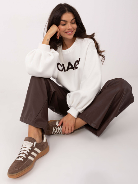 Ecru ocieplana bluza z wycięciem na plecach RUE PARIS