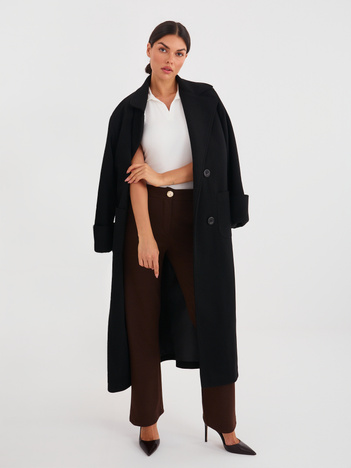 Brązowe damskie spodnie z prostą nogawką RUE PARIS