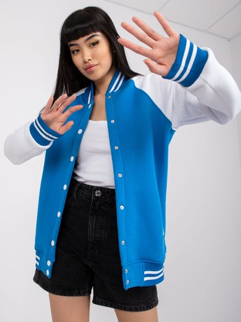 Ciemnoniebiesko-biała bluza bomberka Porto RUE PARIS