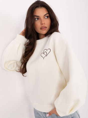 Ecru damska bluza z wycięciem na plecach