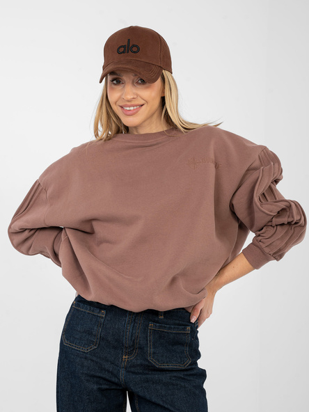 Brązowa bluza z okrągłym dekoltem NATURAL SIDE