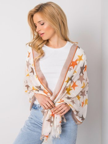 Beżowa chusta z nadrukiem gwiazd