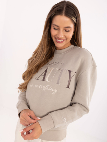 Beżowa damska bluza bez kaptura SUBLEVEL