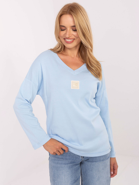 Jasnoniebieska bluzka oversize z bawełny