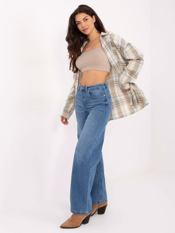 Niebieskie damskie jeansy straight leg SUBLEVEL