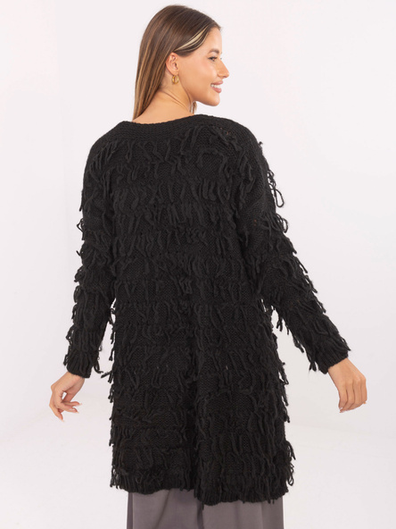 Czarny damski kardigan w stylu boho RUE PARIS