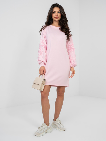 Pastelowa różowa dresowa sukienka oversize RUE PARIS