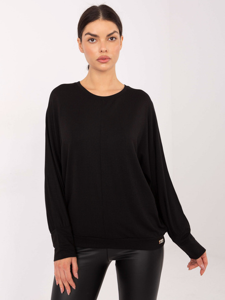 Czarna casualowa bluzka z modalu