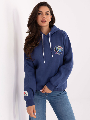 Ciemnoniebieska ocieplana bluza z kapturem SUBLEVEL