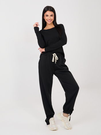 Czarne dresowe spodnie z kieszeniami