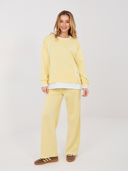 Pastelowy żółty komplet z miękkiego materiału RUE PARIS