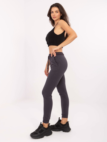 Grafitowe dresowe spodnie jogger BASIC FEEL GOOD