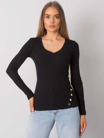Czarna bluzka prążkowana Abeline RUE PARIS