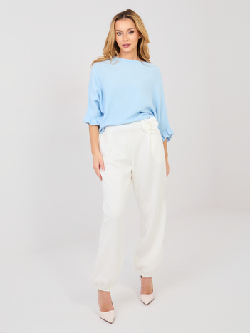 Ecru dresowe spodnie w eleganckim stylu