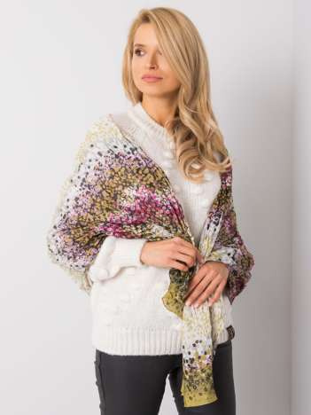 Jasnozielona chusta we wzory