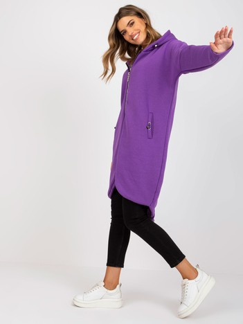 Fioletowa dresowa bluza basic z suwakiem Tina RUE PARIS