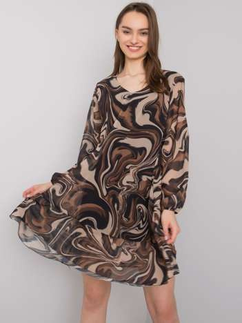 Czarna sukienka z falbaną Burano