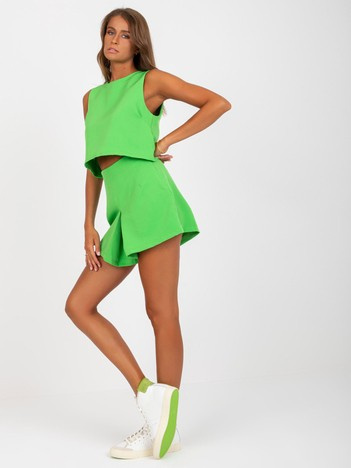 Jasnozielony komplet elegancki z wiązaniem na plecach