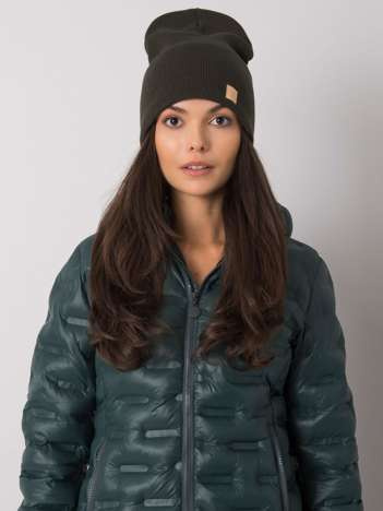 Khaki damska czapka beanie