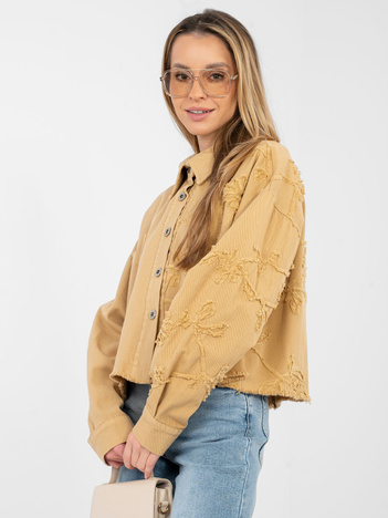 Camelowa jeansowa kurtka oversize RUE PARIS