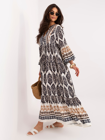 Granatowa długa sukienka w stylu boho