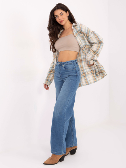 Niebieskie damskie jeansy straight leg SUBLEVEL