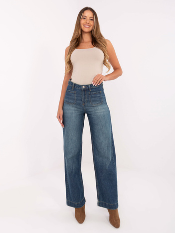 Ciemnoniebieskie jeansy typu relaxed fit SUBLEVEL
