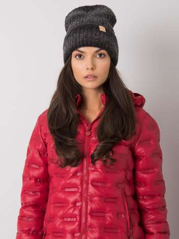 Czarno-szara czapka beanie ombre