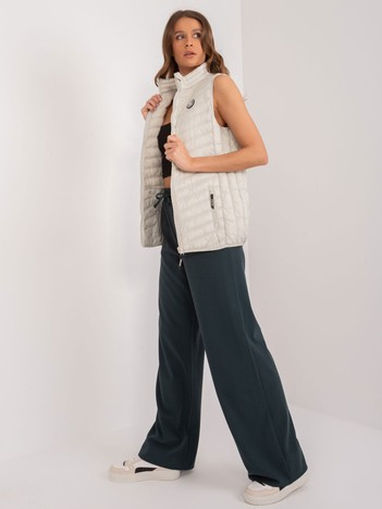 Jasnobeżowa kamizelka pikowana z kieszeniami SUBLEVEL