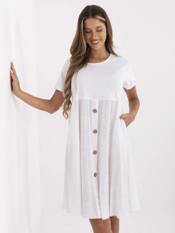 Biała letnia sukienka z krótkim rękawem
