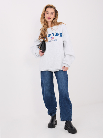 Jasnoszara dresowa bluza z ociepleniem