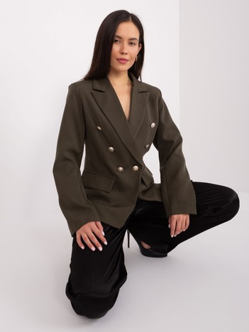 Khaki elegancka marynarka z zapięciem OCH BELLA