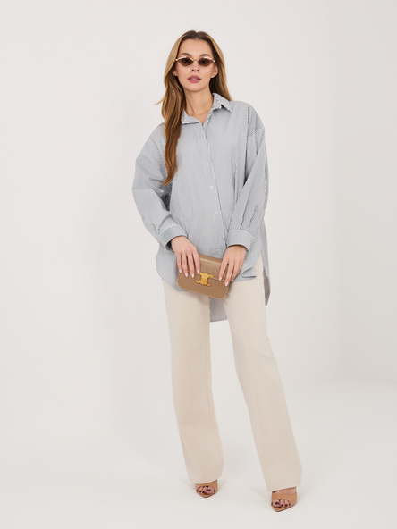 Czarna bawełniana koszula damska w paski