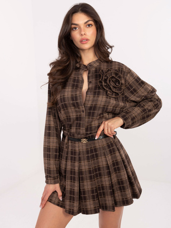 Brązowa flanelowa spódnica od kompletu