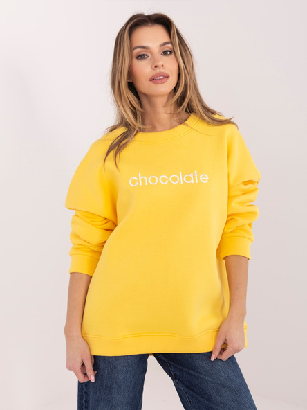 Żółta dresowa bluza z napisem chocolate RUE PARIS