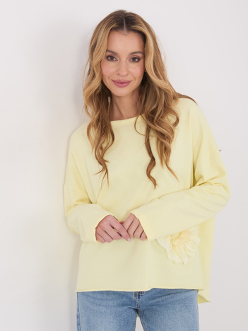 Jasnożółta bluza oversize bez kaptura