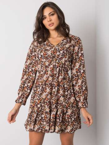 Czarna sukienka z falbaną Anavi OCH BELLA