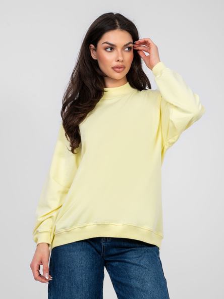 Pastelowa żółta bluza oversize BASIC FEEL GOOD