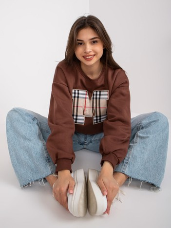 Ciemnobrązowa bluza dresowa z printem Elise