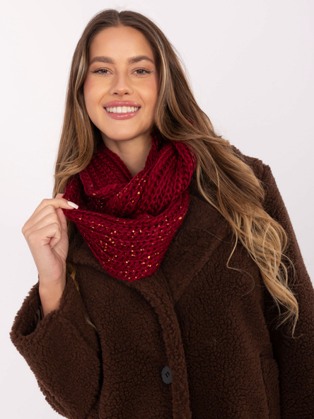 Bordowy komin ze złotym nadrukiem