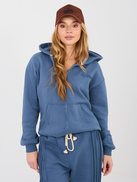 Brudnoniebieska bluza oversize z kapturem NATURAL SIDE