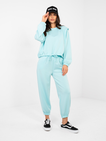 Miętowy dresowy komplet ze spodniami typu jogger RUE PARIS