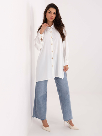 Biała elegancka koszula z bufiastym rękawem