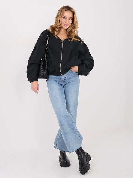 Czarna rozpinana bluza oversize z kieszeniami