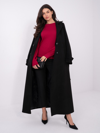 Bordowa bluzka  longsleeve w prążek RUE PARIS