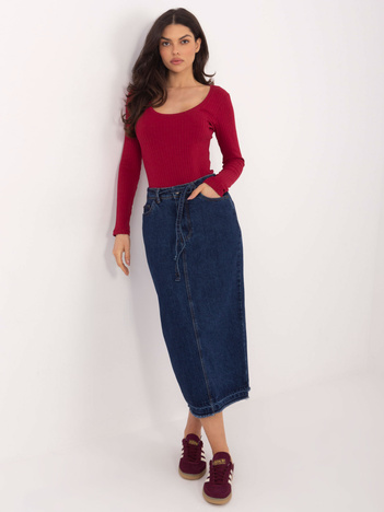 Bordowe dopasowane body z bawełny RUE PARIS