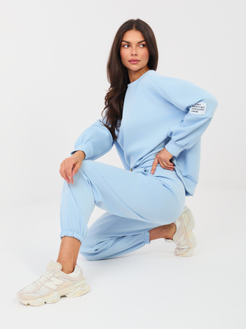 Jasnoniebieski komplet z bluzą bez kaptura